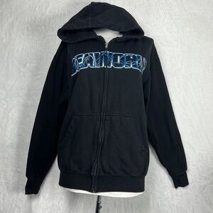 Vintage Seaworld Front Zipper 90s Lightning Shamu Black Hoodie